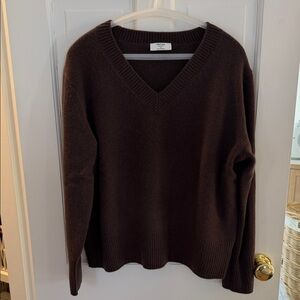 Aritzia Plush Cashmere Oversized V-Neck Sweater